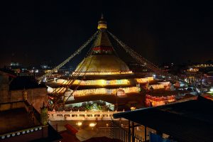 Kathmandu at Night, Boudhanath Stupa, Nepal 2014