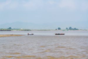 Sandbank im Irrawaddy River, Myanmar Oktober 2015