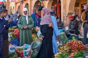 Markt in einer kleinen Stadt im Süden, Marokko, Oktober 2024