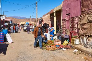 Markt an einer Überlandstraße im Süden, Marokko Oktober 2024